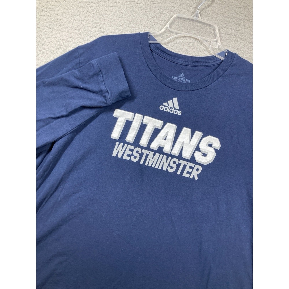 Westminster Titans T Shirt Adult 3XL Blue Long Sleeve Adidas Amplifier Tee